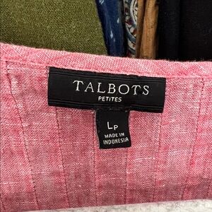 Talbots Coral-Pink Linen-Blend Scoop Neck Tunic